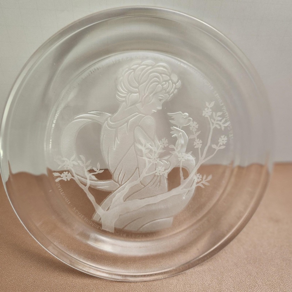 Vintage 1982 Michael Yates Morgantown Country Ladies Full Lead Crystal Plate